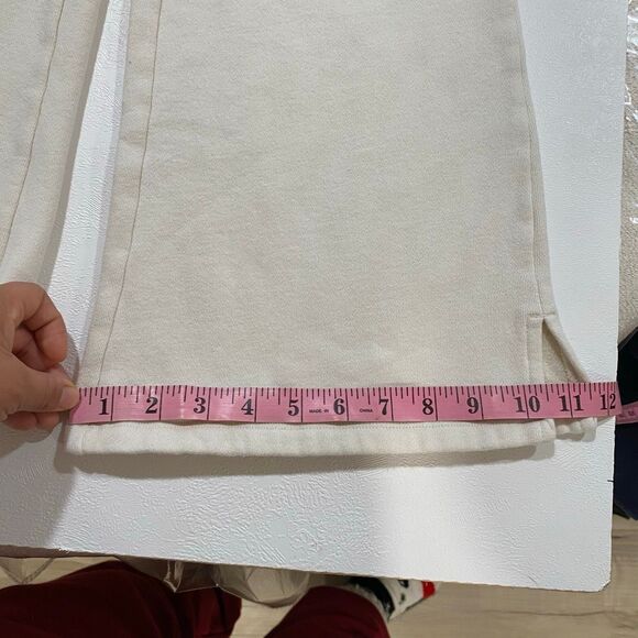 PINK Victoria’s Secret Flare Sweatpants Medium – Cream Lounge Pants Split Hem Dr - Picture 6 of 8